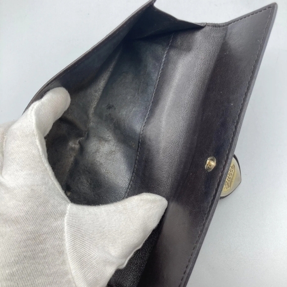 🤎🔹️GUCCI 🔹️ Leather long wallet Italy Guccissima heart Brown ✨️ - Picture 6 of 12